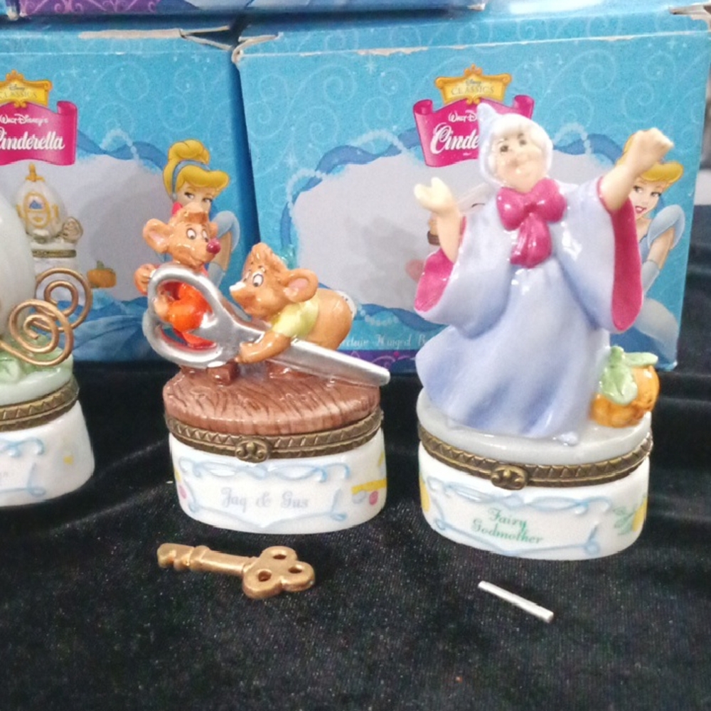 Disney Cinderella Fairy Godmother and Mice Figurine Set
